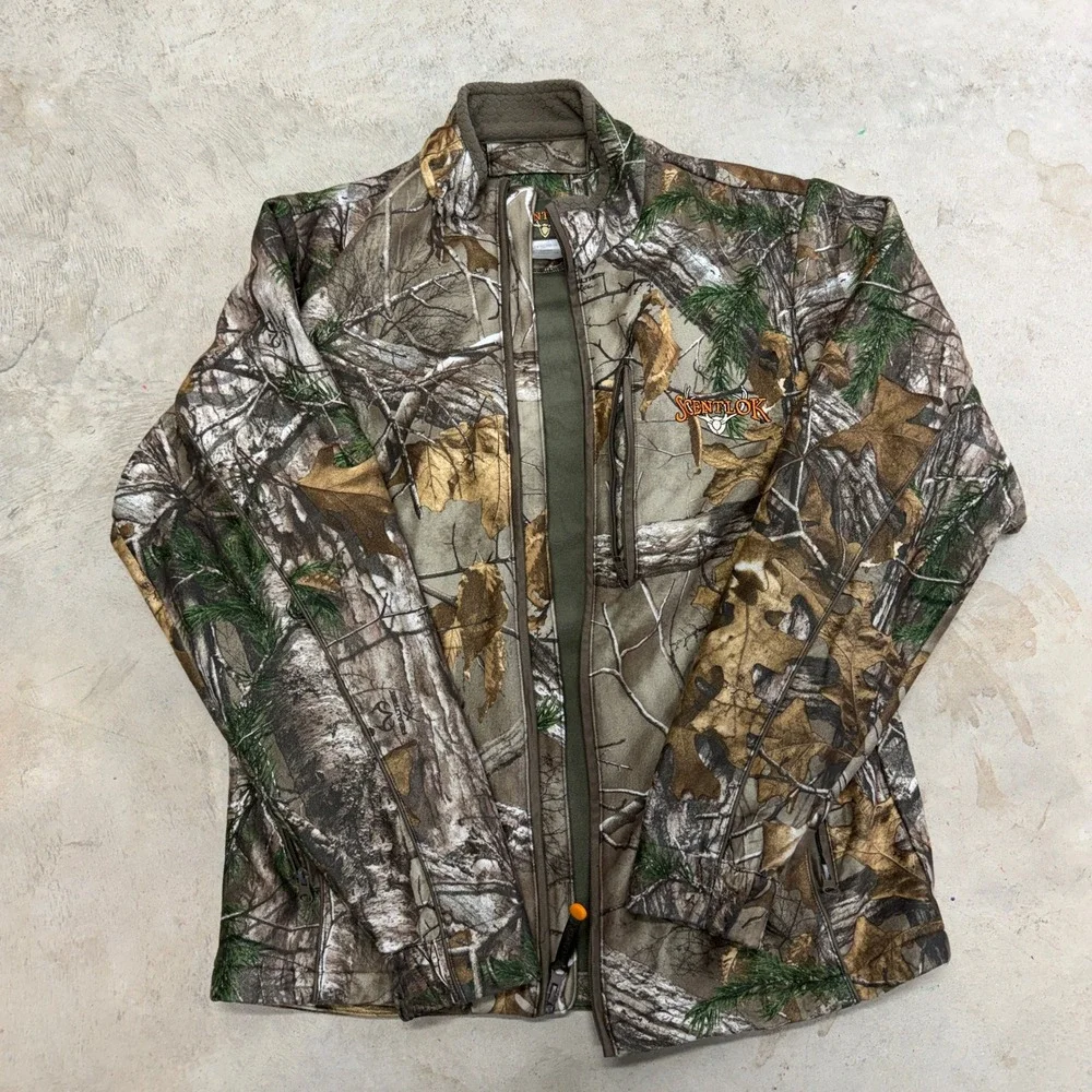 Scentlok Camo Realtree Fleece Jacket Full Zip Hunting Outdoor Men‎ Medium